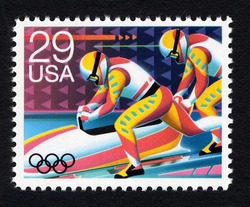 Bobsledding United States Postage Stamp | Winter Olympics 92