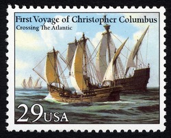Crossing the Atlantic United States Postage Stamp | First Voyage of Christopher Columbus
