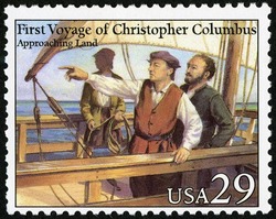 Approaching Land United States Postage Stamp | First Voyage of Christopher Columbus