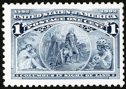 Columbus in Sight of Land United States Postage Stamp | The Voyages of Christopher Columbus