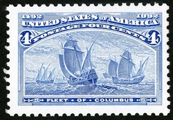 Fleet of Columbus United States Postage Stamp | The Voyages of Christopher Columbus