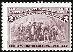 Landing of Columbus United States Postage Stamp | The Voyages of Christopher Columbus