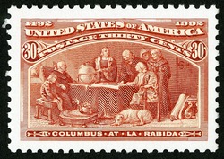 Columbus at La Rabida United States Postage Stamp | The Voyages of Christopher Columbus