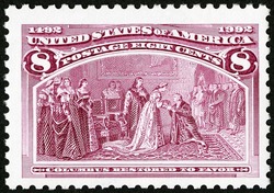 Columbus Restored to Favor United States Postage Stamp | The Voyages of Christopher Columbus