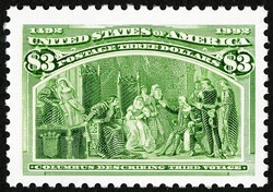 Columbus Describing Third Voyage United States Postage Stamp | The Voyages of Christopher Columbus