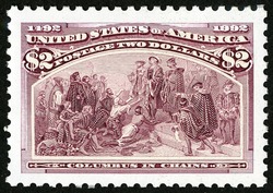 Columbus in Chains United States Postage Stamp | The Voyages of Christopher Columbus