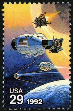 Apollo and Satellites United States Postage Stamp | Space Accomplishments