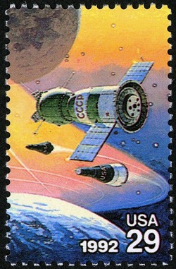 Soyuz and Gemini Spacecraft United States Postage Stamp | Space Accomplishments