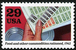 Food and Other Commodities Rationed United States Postage Stamp | World War II
