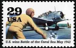 US Wins Battle of the Coral Sea United States Postage Stamp | World War II