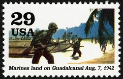 Marines Land on Guadalcanal United States Postage Stamp | World War II