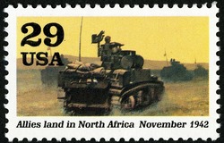 Allies Land in North Africa United States Postage Stamp | World War II