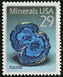 Azurite United States Postage Stamp | Minerals