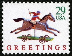 Horse and Rider Toy United States Postage Stamp | Christmas Toys