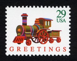 Train Toy United States Postage Stamp | Christmas Toys