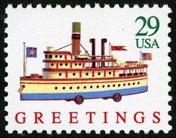 Boat Toy United States Postage Stamp | Christmas Toys