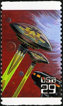 Flying Saucers United States Postage Stamp | Space Fantasy