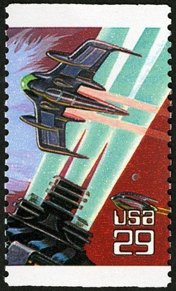 Spaceships United States Postage Stamp | Space Fantasy