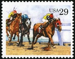 Thoroughbred Racing United States Postage Stamp | Sport Horses