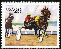 Harness Racing United States Postage Stamp | Sport Horses