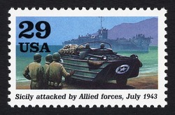 Sicily Attacked by Allied Forces United States Postage Stamp | World War II