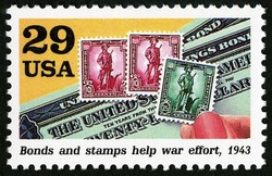 Bonds and Stamps Help War Effort United States Postage Stamp | World War II