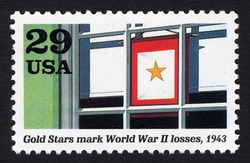 Gold Stars Mark World War II Losses United States Postage Stamp | World War II