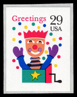 Jack in the Box - Self-adhesive United States Postage Stamp | Christmas 1993 - Greetings