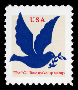 Dove Carrying Branch - G Rate Make-up - Dark Blue United States Postage Stamp