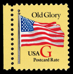 Old Glory - G Rate - Red G - Yellow Background United States Postage Stamp