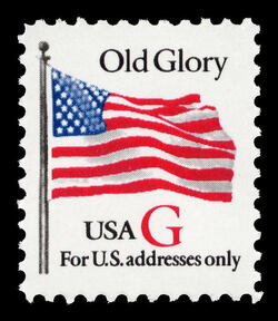 Old Glory - G Rate - Red G - White Background United States Postage Stamp