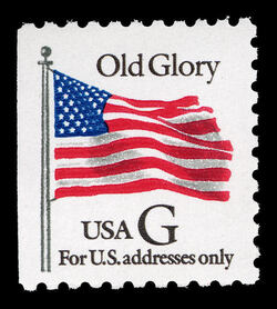 Old Glory - G Rate - Black G - White Background - Booklet Single United States Postage Stamp