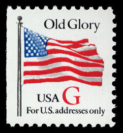 Old Glory - G Rate - Red G - White Background - Booklet Single United States Postage Stamp