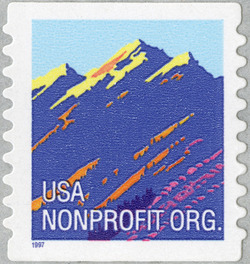 Mountain - Nonprofit Org - Self-adhesive - 1997 Date United States Postage Stamp