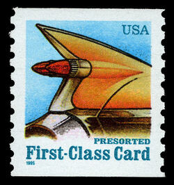 Auto Tail Fin - Presorted First-Class Card - Small Blue Date United States Postage Stamp