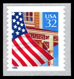 Flag Over Porch - Blue 1996 - Self-adhesive United States Postage Stamp