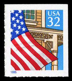 Flag Over Porch - Blue 1995 - Self-adhesive - Booklet Single United States Postage Stamp