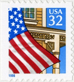 Flag Over Porch - Blue 1996 - Self-adhesive - Booklet Single United States Postage Stamp