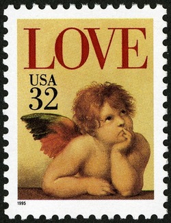Cherub - With Denomination United States Postage Stamp | Love