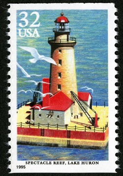 Spectacle Reef - Lake Huron United States Postage Stamp | Great Lakes Lighthouses