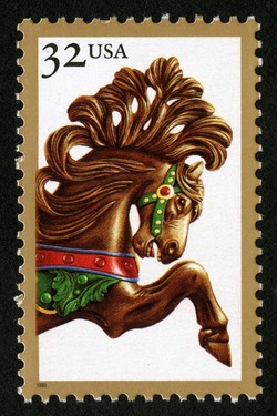 Lillie Belle Jumper - Country Fair Style United States Postage Stamp | Carousel Horses