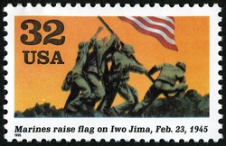 Marines Raise Flag on Iwo Jima United States Postage Stamp | World War II