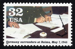 Germany Surrenders at Reims United States Postage Stamp | World War II