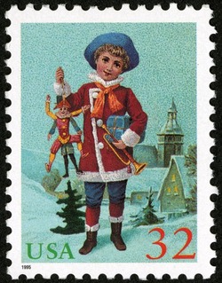 Child Holding Jumping Jack United States Postage Stamp | Christmas 1995