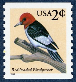 Red-headed Woodpecker - 1999 Date United States Postage Stamp