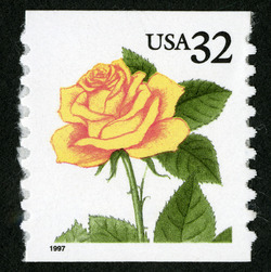 Yellow Rose - 1997 Date United States Postage Stamp