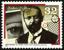 Frederic E. Ives - Halftone Process United States Postage Stamp | Pioneers of Communication
