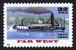 Far West United States Postage Stamp | Riverboats