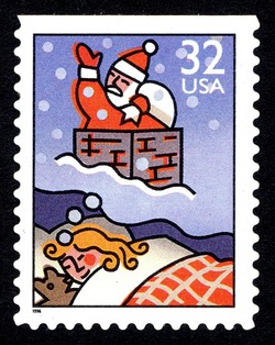 Dreaming of Santa Claus - Booklet Single United States Postage Stamp | Family - Christmas