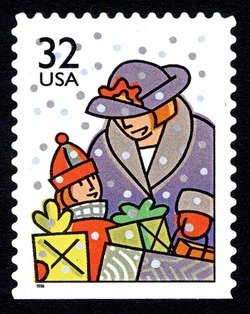 Holiday Shopping - Booklet Single United States Postage Stamp | Family - Christmas